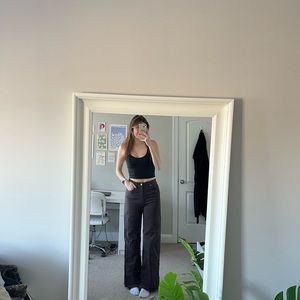 h&m wide leg twill pants